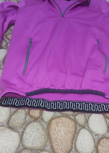 Mor Fermuarlı Yarım Boğazlı Kadın Sweatshirt outdorr - Görsel 6