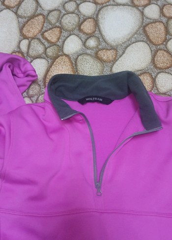 Mor Fermuarlı Yarım Boğazlı Kadın Sweatshirt outdorr - Görsel 9