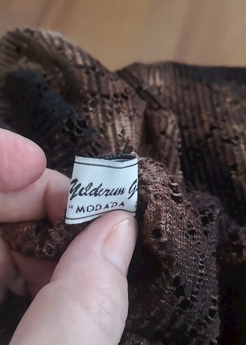 Dantelli markalı tunik bluz - Görsel 10