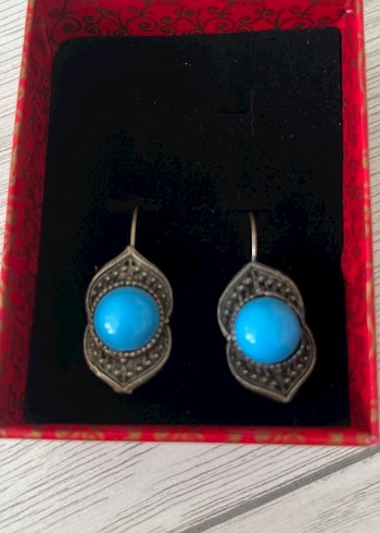 Turkuaz Boncuklu Bohem Küpe - Görsel 2