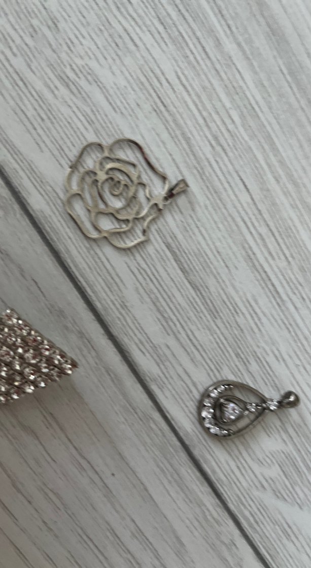 Gri Payetli Vintage Broş kolye ucu Seti - Görsel 2