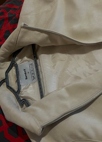 Bej Süet Erkek Ceket Fermuarlı Uzun Kol - Görsel 2