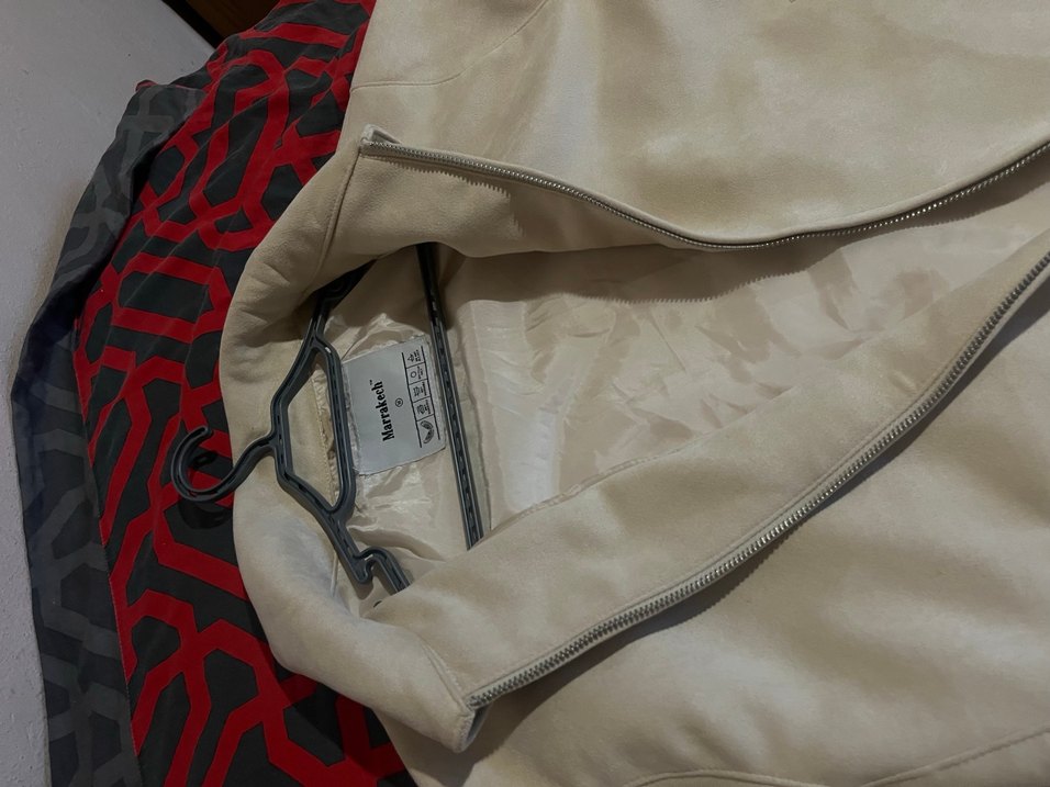 Bej Süet Erkek Ceket Fermuarlı Uzun Kol - Görsel 2