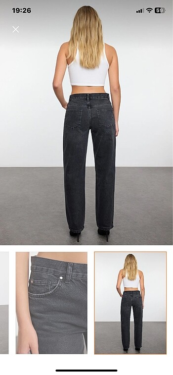 26 Beden siyah Renk Straight Jeans