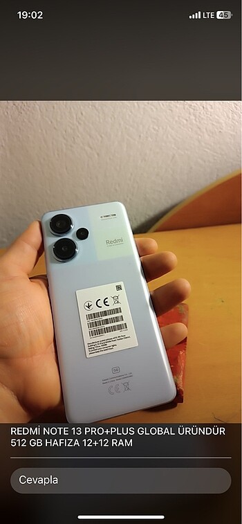Redmi 13 Pro plus 512 gb 12 rm sıfır yurtdışı