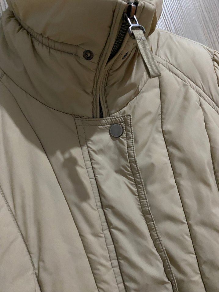 Bej Kadın Fermuarlı Sokak Stili Kaban - Görsel 3