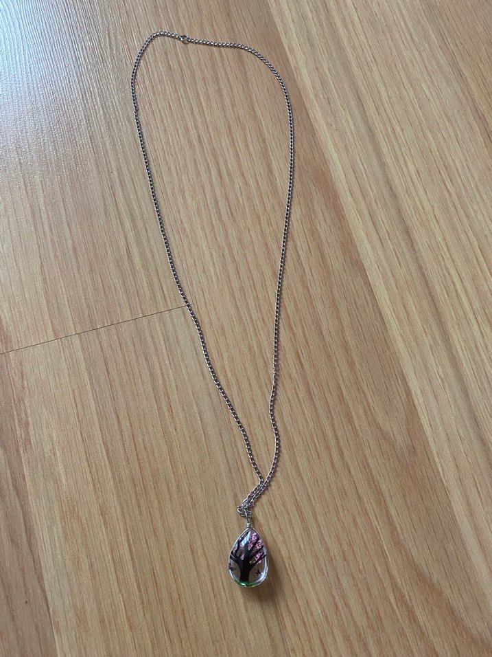 Uzun Zincirli Mor Desenli Bohem Kadın Kolye - Görsel 2