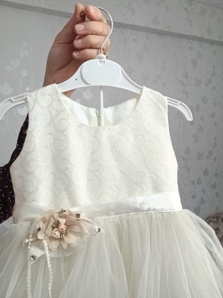 Kız Çocuk 1 Yaş Beyaz Gelinlik - Görsel 2