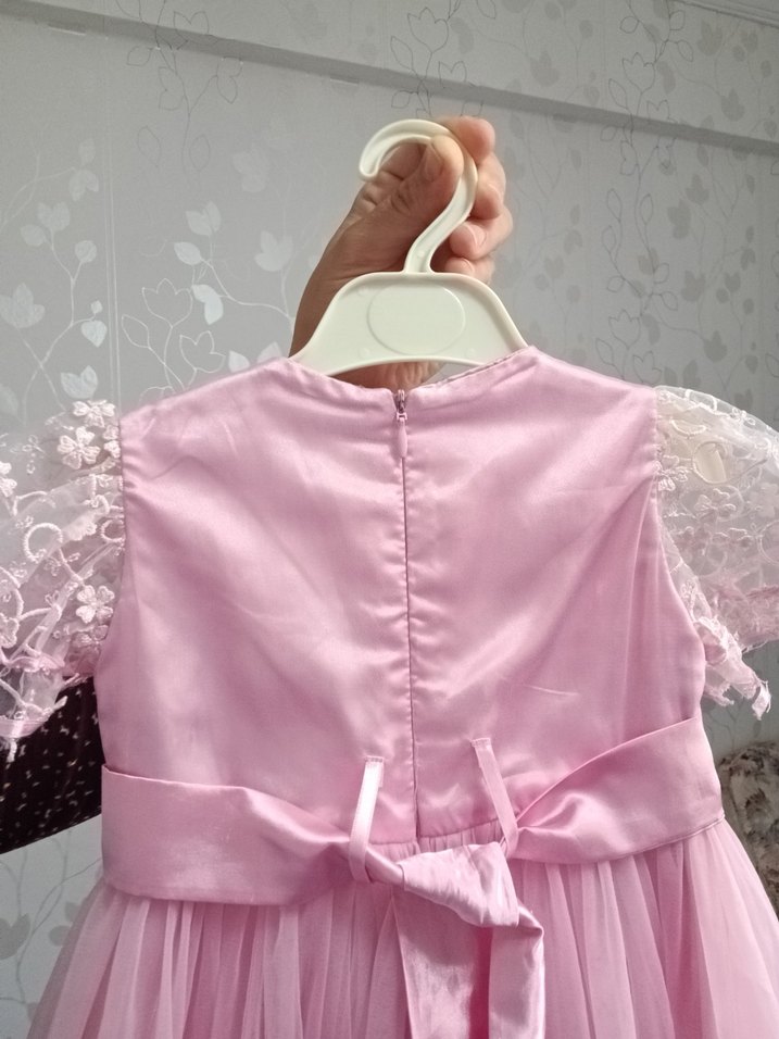 Pembe Kız Çocuk 1 Yaş Gelinlik Abiye - Görsel 3