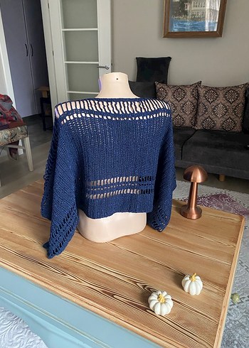 Lacivert Örgü Bohem Kadın Kazak38-40 - Görsel 3