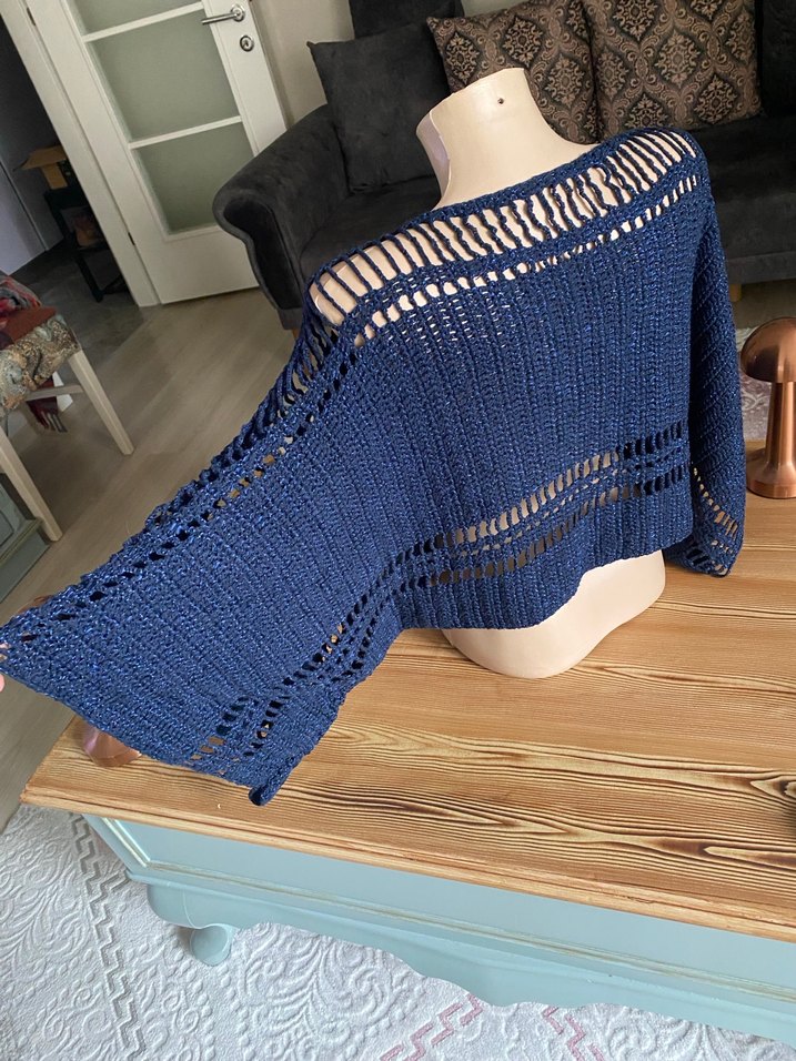 Lacivert Örgü Bohem Kadın Kazak38-40 - Görsel 4