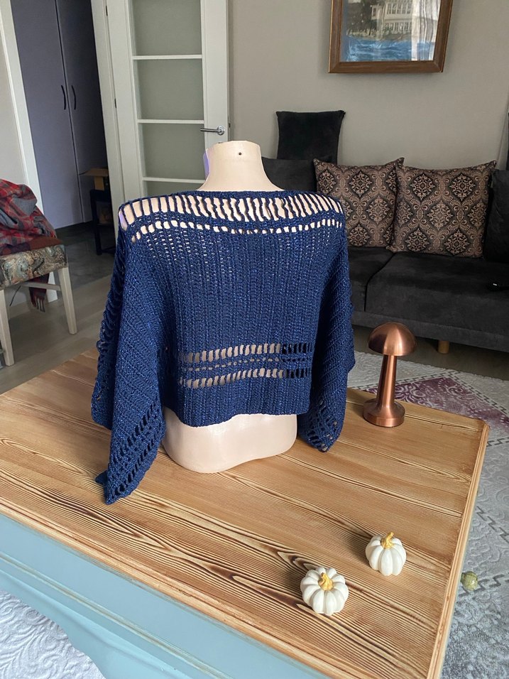 Lacivert Örgü Bohem Kadın Kazak38-40 - Görsel 3