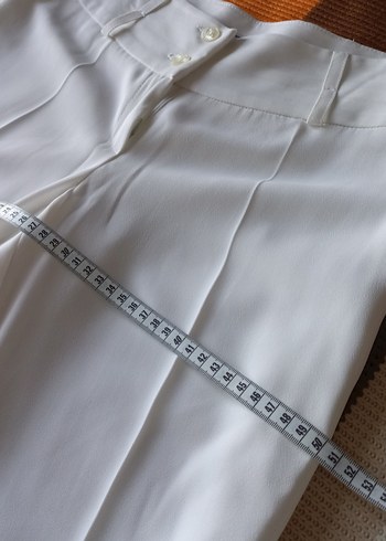 SLN Beyaz Kadın Kumaş Pantolon - Görsel 7