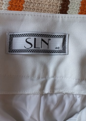 SLN Beyaz Kadın Kumaş Pantolon - Görsel 2