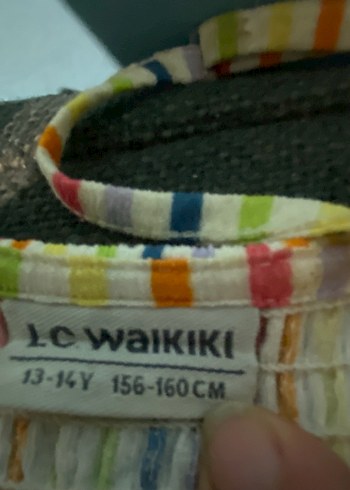 LC Waikiki Çizgili Pastel Renkli Midi Kız Elbisesi (13/14 yaşa göre)
