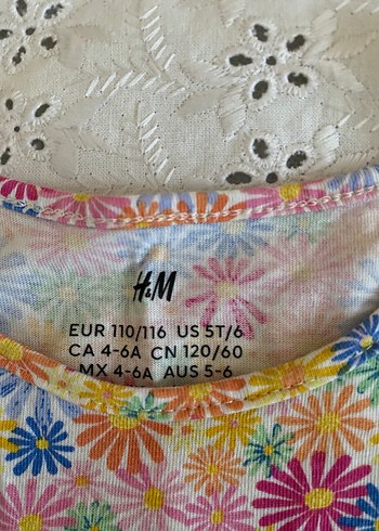 H&M Çiçek Desenli Renkli Kız Elbisesi