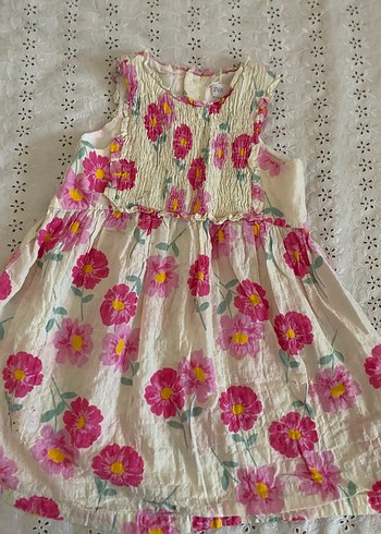 Zara Çiçek Desenli Pembe Kız Çocuk Elbisesi