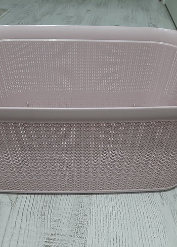 uçuk pembe Renkli Desenli Saklama Sepeti