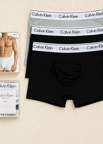 Calvin Klein Gri ve Siyah Erkek Boxer Seti