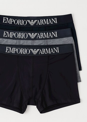 Emporio Armani Erkek Baskılı Boxer 3'lü Set