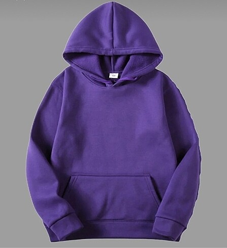 Mor kapşonlu sweatshirt