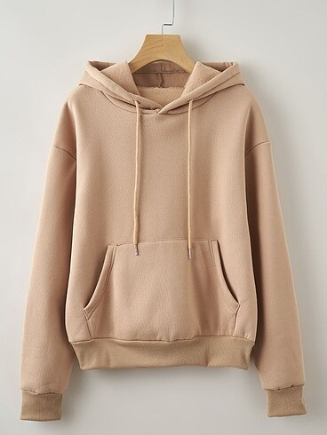 Bej Kapşonlu Sweatshirt