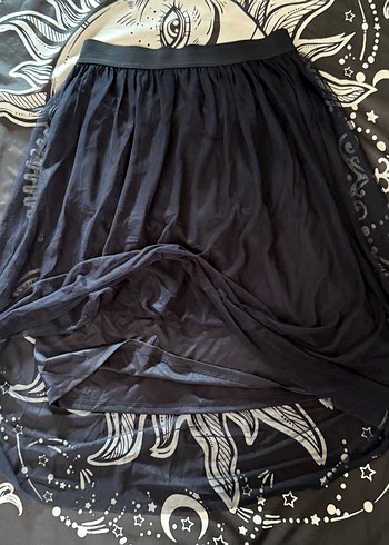 Uzun Lacivert Drapeli Gotik Etek - Görsel 2