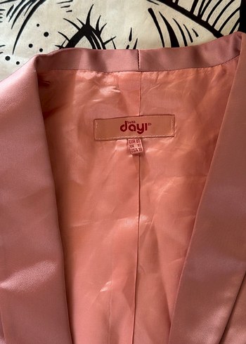 Pembe Deri Kız Bolero, Düğmeli, Uzun Kollu - Görsel 2