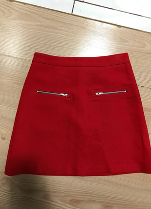 Zara Zara kan kırmızısı mini etek