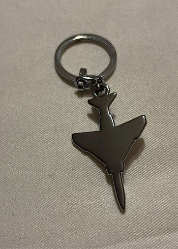 Beden Renk Gri Metal Uçak Figürlü Anahtarlık