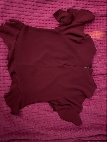 Bordo renk bluz - Görsel 3