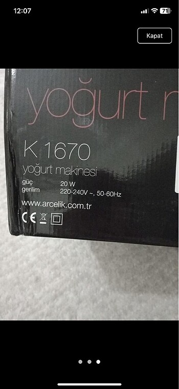Beden Renk Arçelik Yoğurt Makinası