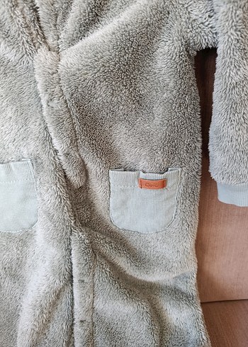 civil Peluş Kapüşonlu Bebek Tulumu - Görsel 2