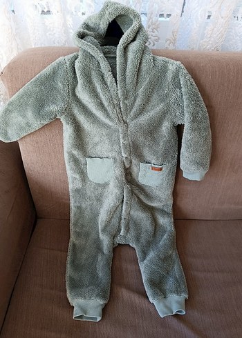 civil Peluş Kapüşonlu Bebek Tulumu - Görsel 3