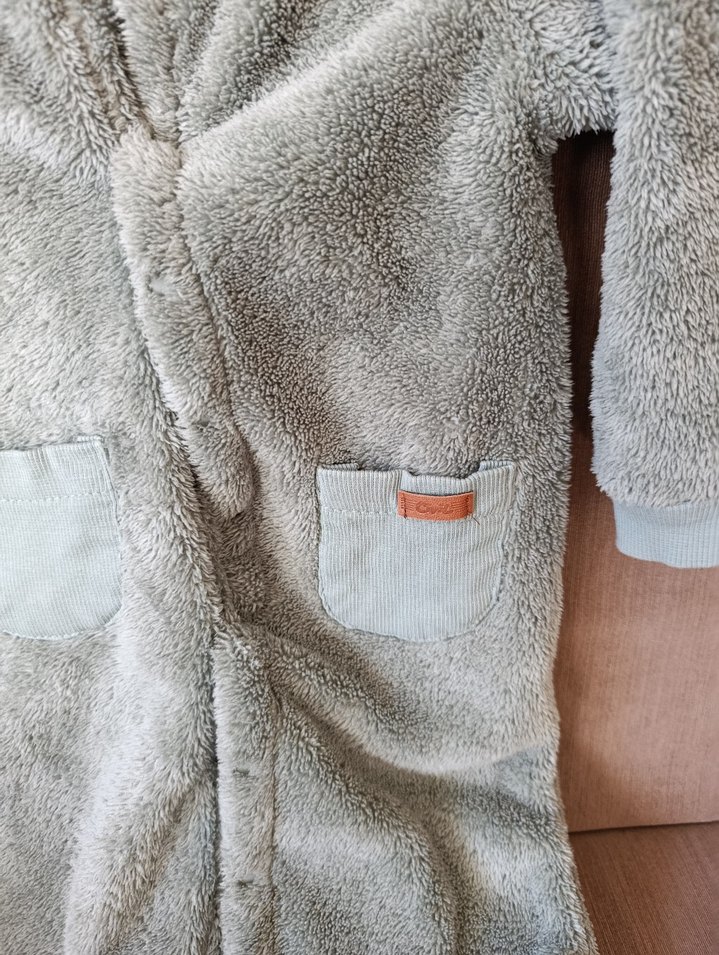 civil Peluş Kapüşonlu Bebek Tulumu - Görsel 2