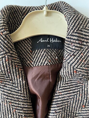36 Beden kahverengi Renk Crop blazer ceket