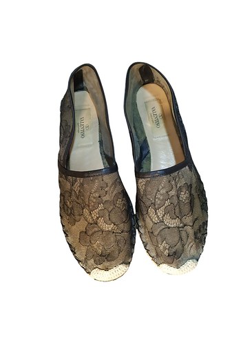 Valentino Valentino Black/Beige Lace Espadrilles