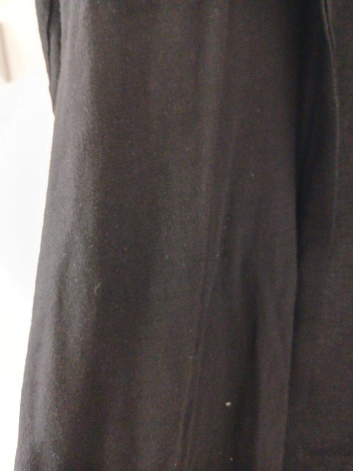 Siyah Keten Uzun Kadın gömlek - Görsel 5