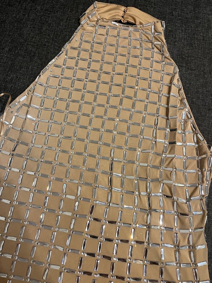 Gri Yılan Desenli Uzun Drapeli Elbise - Görsel 2