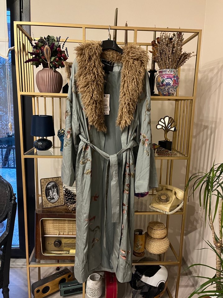 Nakışlı Bohem Uzun Kadın Sabahlık - Görsel 2