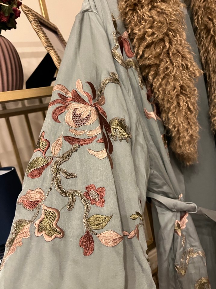 Nakışlı Bohem Uzun Kadın Sabahlık - Görsel 3