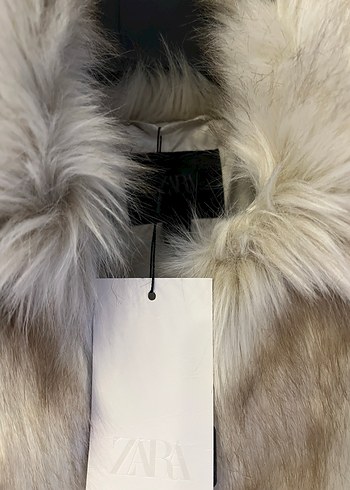 Bej Kadın Midi Boy Suni Kürk Ceket - Görsel 4