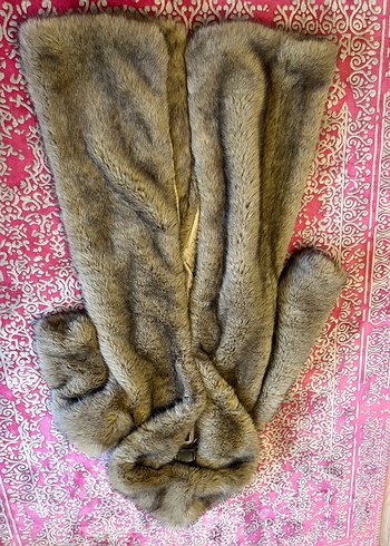 Gri Uzun Bohem Kadın Suni Kürk Ceket - Görsel 3