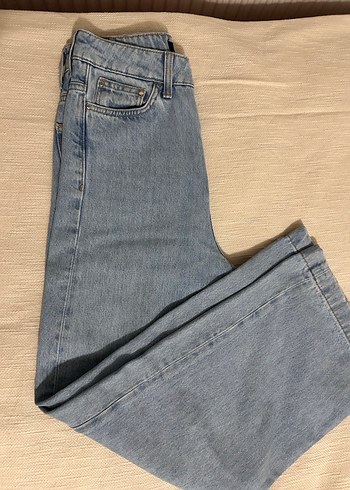 Mavi Normal Kesim Midi Kot Pantolon - Görsel 2