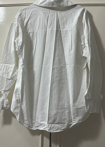 Düğmeli Beyaz Keten Kadın Gömlek - Görsel 2