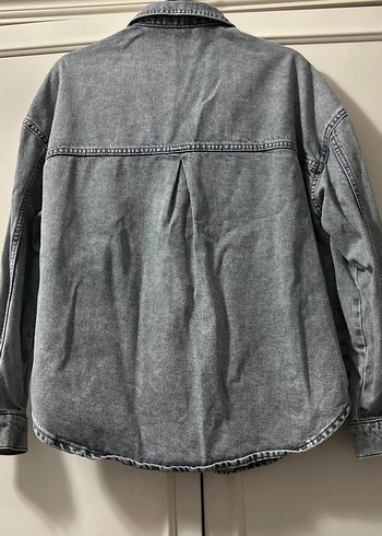 Gri Düğmeli Kadın Denim Ceket - Görsel 2