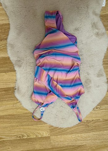 Drapeli Çok Renkli Tie-Dye Kadın Mayo - Görsel 2