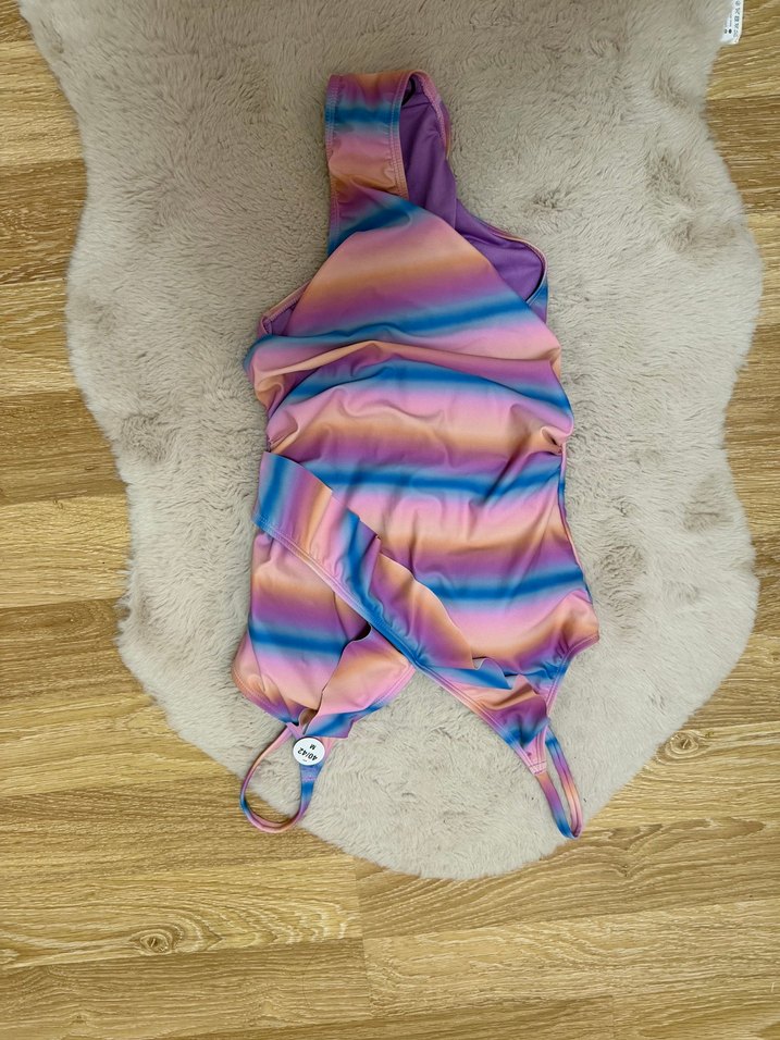 Drapeli Çok Renkli Tie-Dye Kadın Mayo - Görsel 2