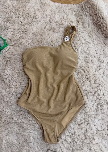 Bej Tek Omuzlu Kadın Mayo - Görsel 2