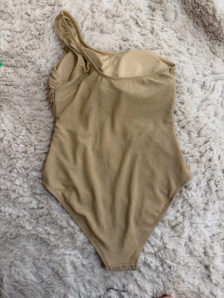 Bej Tek Omuzlu Kadın Mayo - Görsel 3